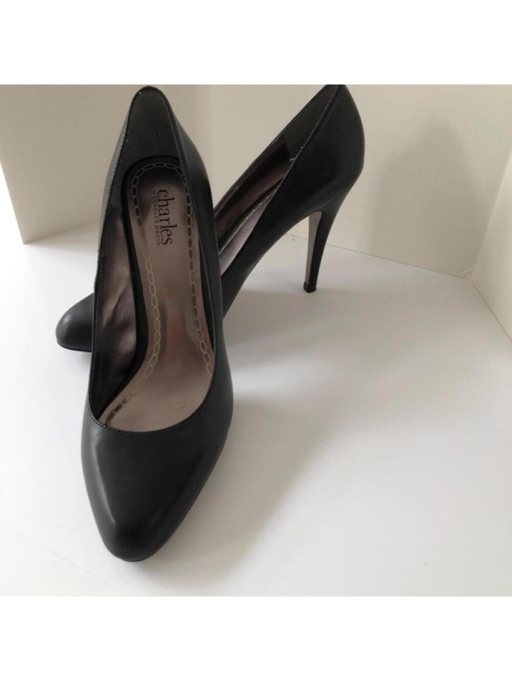 Charles David black leather high heels - 3.5 inch - size 9